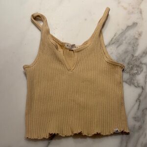BIllabong Ribbed Beige Crop Tank Top XS
